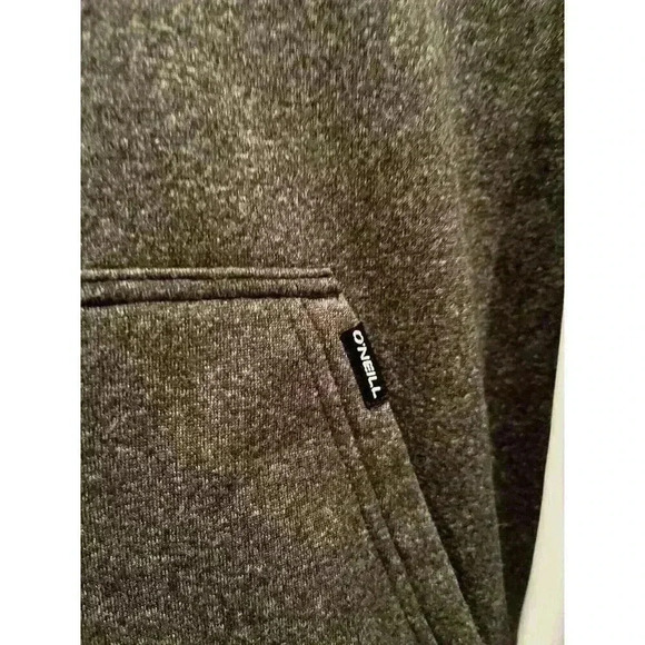 O’Neill Hoodie Men’s M  Long Sleeve Gray Red Hooded Pullover - Picture 2 of 7